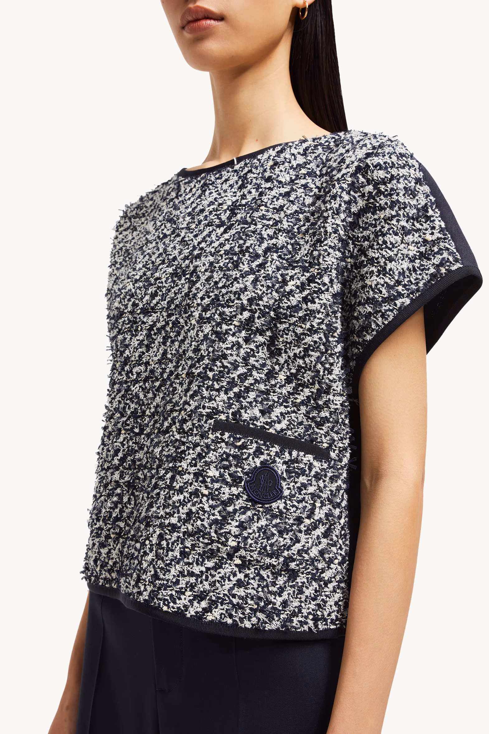 Top de seda y tweed Mujer Azul & Blanco Moncler 6